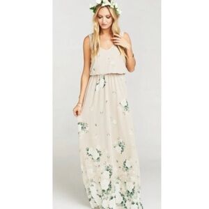 SHOW Me Your MuMu floral bridesmaids maxi dress beige XSMALL Long Dress Beige
